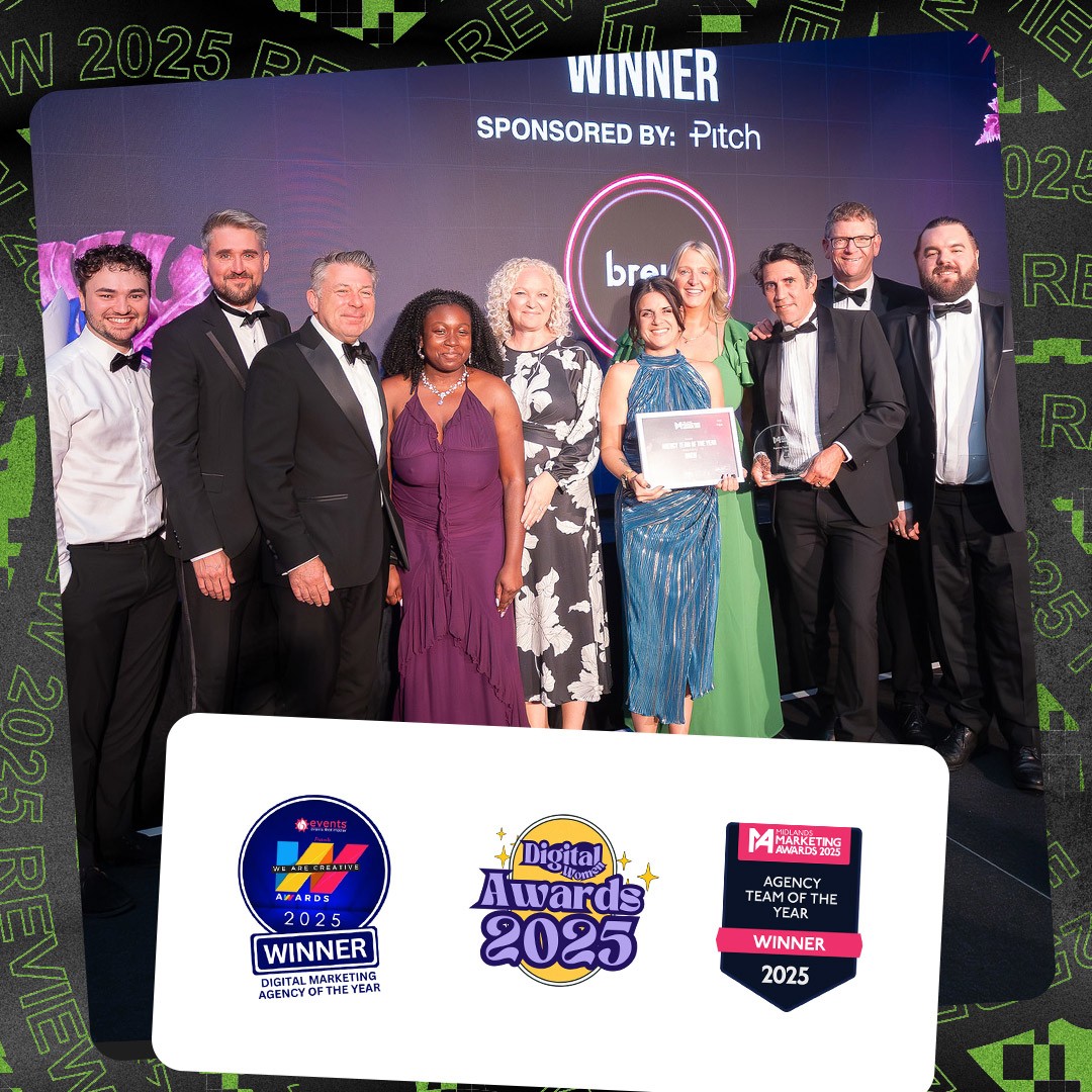The Brew team accepting the Digital Marketing Agency of the Year award. 