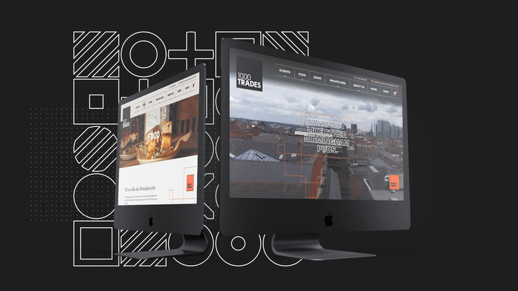 A GIF of the new website for 1000 Trades, showing off their video banner. 