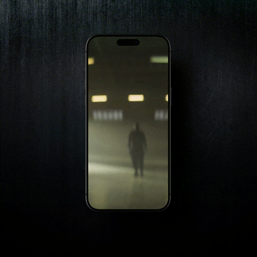 An atmospheric example of Storyman film content on an iPhone. 