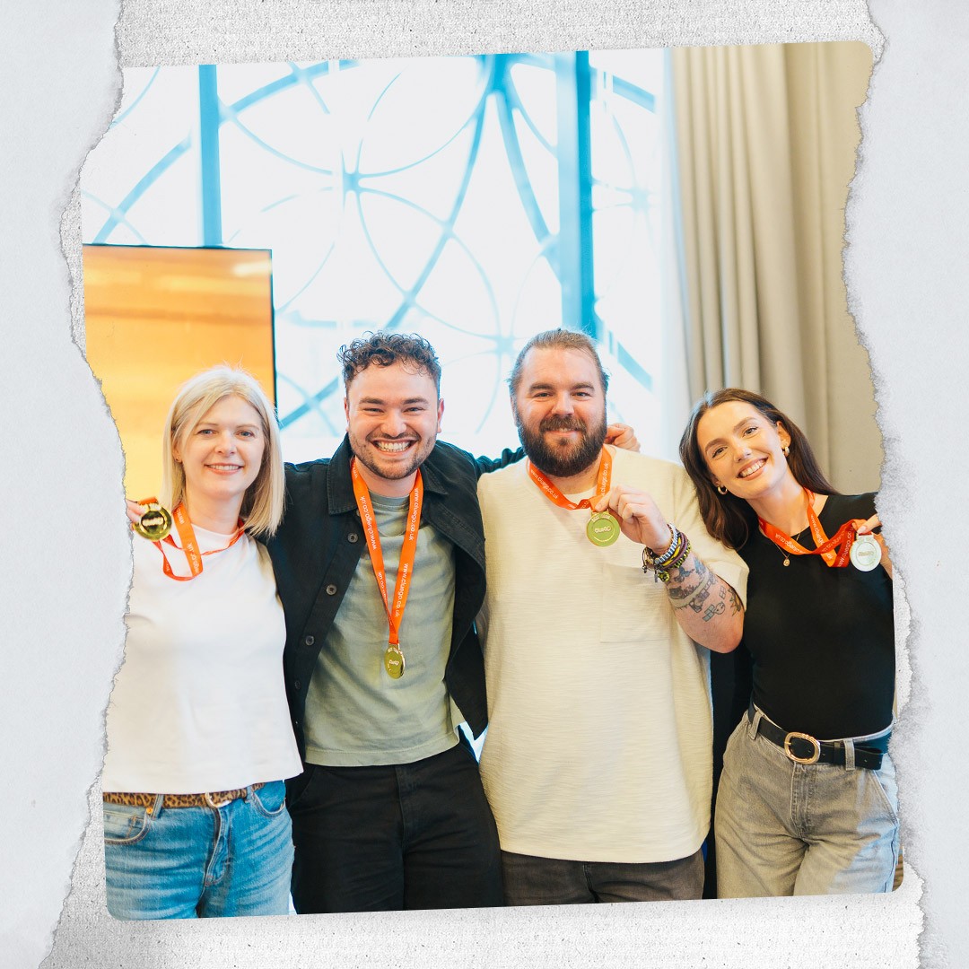 The winners of the challenge with their medals